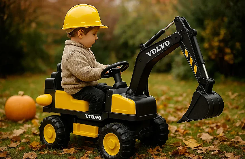 Jesień w Ogrodzie z Koparką Volvo